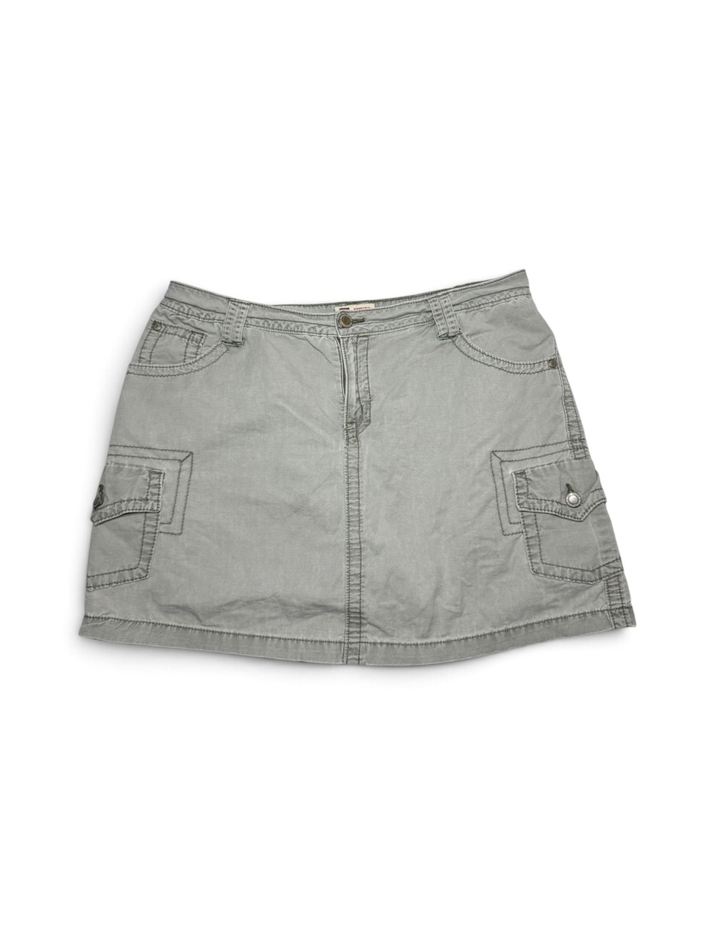 Vintage Faded Glory Army Green Cargo Mini Skirt Skort 16W Grunge Utility Gorp